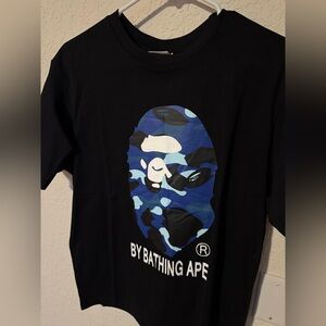 Big T-shirt, black blue camo, big bape head